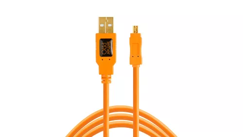 TETHER TOOLS TetherPro USB 2.0 A - Mini-B 8 pin kábel (4,6 m), narancs