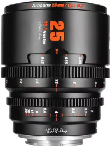 7Artisans Fujifilm FX 25mm T2.1 Manuális Cine Hope Objektív Fekete S35