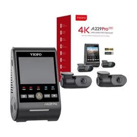   VIOFO A229 PRO 3CH autós menetrögzítő kamera 4K + 2K + 1080P WiFi, GPS (fekete)