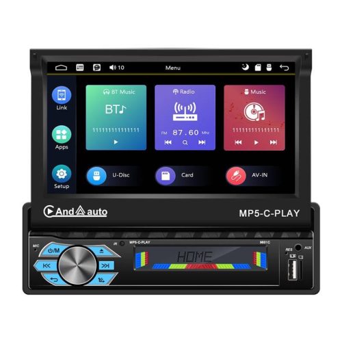 Podofo A3012 autómonitor 9" CarPlay & Android Auto, Bluetooth, GPS, WiFi, USB