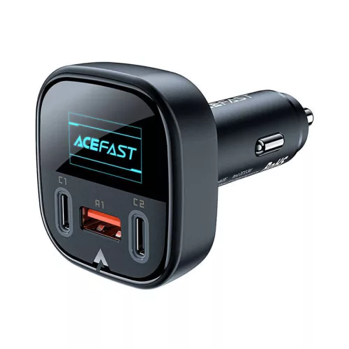 Acefast Autós Töltő, 101W, 2x USB-C + USB, OLED Kijelzővel (B5)