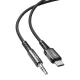 Acefast USB-C - 3,5mm Jack Átalakító Kábel, 1.2m, (Fekete) (C1-08-black)