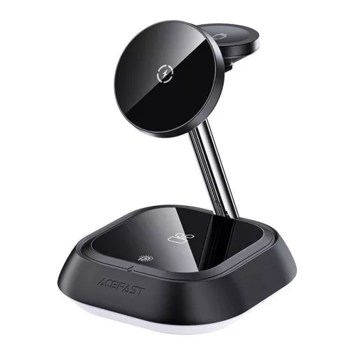 Acefast 3in1 Vezeték Nélküli Töltő LED Tartóval (E16-black)