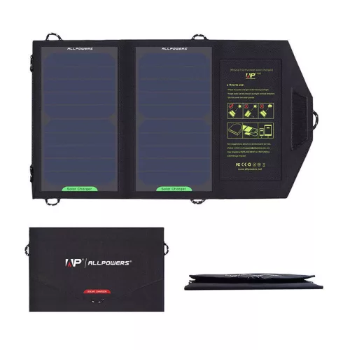 Allpowers 10W Napelemes Töltőpanel Hordozható kivitelben (AP-SP5V10W)