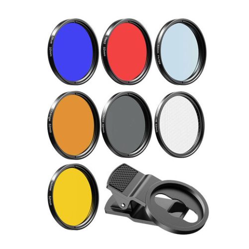 APEXEL APL-52UV-7F 52 mm-es 7 az 1-ben objektív/szűrő készlet telefonokhoz
