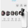 Apexel 5in1 Macro/ Wide-Angle/ Telefotó/ Fisheye Mobil Objektív Kit -Okostelefon Smartphone 5in1 Lens Kit (HB5 2.0)