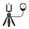 APEXEL APL-JJ21FL Mobil/Okostelefon Tartó Állvány/Tripod + LED Lámpa - Fekete
