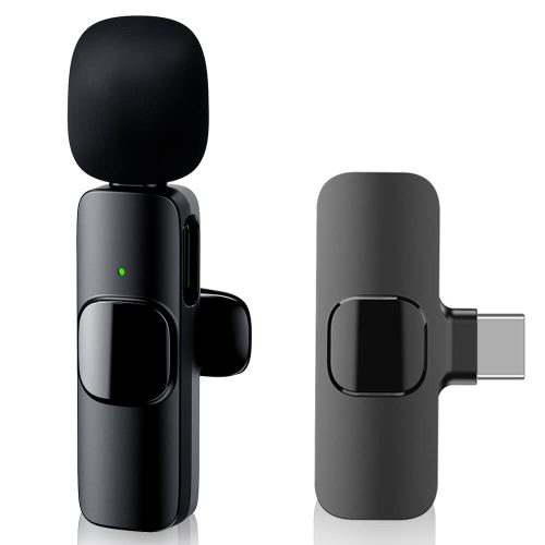 Apexel K8 2.4GHz Apple Lightning Vezeték nélküli Mikrofon Kit (Lightning / Apple iPhone csatlakozóval) | 1+1