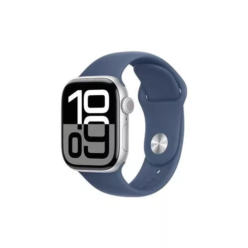 Apple Watch sorozat 10 GPS 42mm Alu tok, Denim Sport szíj M/L (ezüst)