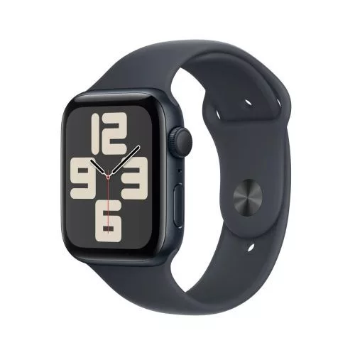 Apple Watch SE (2024) GPS 44mm Alu tok, Sport szíj M/L (éjfekete)