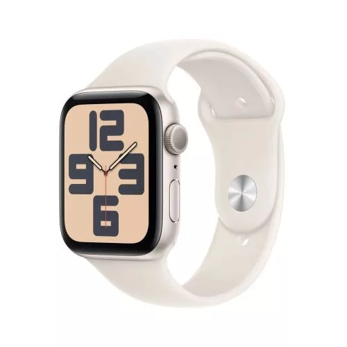 Apple Watch SE (2024) GPS 44mm Alu tok, Starlightt Sport szíj M/L (csillagfény)