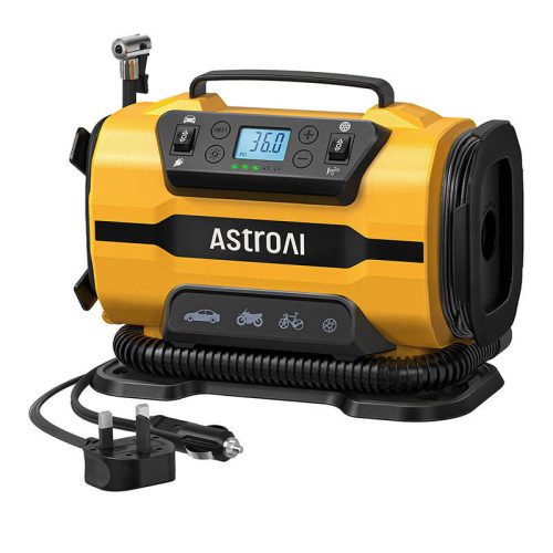 AstroAI hordozható kerékkompresszor 150 PSI, 12V DC / 110V AC