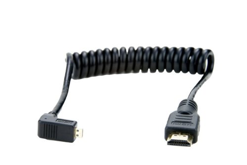Atomos Coiled Right angle Micro to Full HDMI Kábel - 30cm