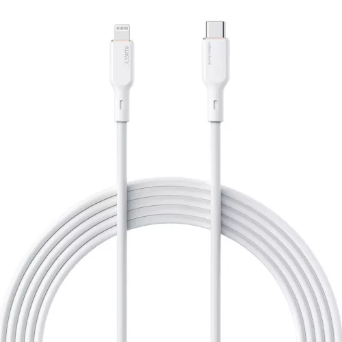 Aukey - 1m USB-C Lightning Kábel, 27W (Fehér) (CB-SCL1 White)