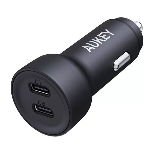 Aukey 65W USB-C Autós Töltő, Dual Port (CC-Y23)