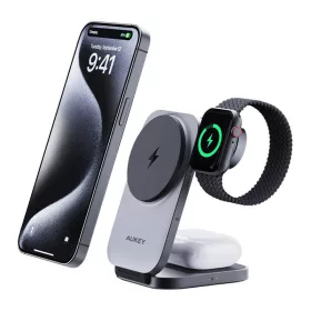   Aukey 3in1 Mágneses Vezeték Nélküli Töltő 15W Qi2 (LC-MC312)