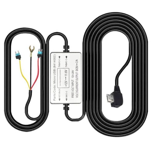 Azdome HW03L hardwire tápegység átalakító készlet, Micro USB (fekete)