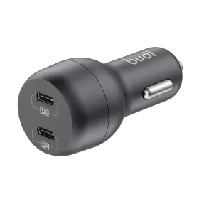 Budi Autós Töltő, 2x USB-C, 40W, PD, (Fekete) (108R)