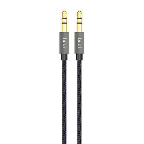 Budi AUX 3,5mm–3,5mm mini jack kábel, 1,2m (Fekete)