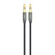 Budi AUX 3,5mm–3,5mm mini jack kábel, 1,2m (Fekete)