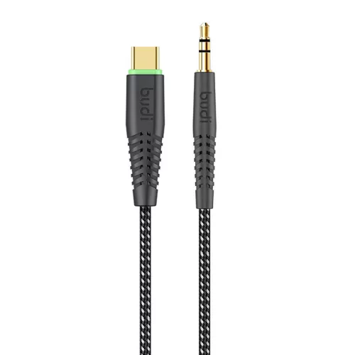 Budi USB-C és AUX kábel, 1,2 m (fekete)