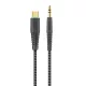 Budi USB-C és AUX kábel, 1,2 m (fekete)