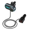 BlitzWolf BW-BC3 FM transzmitter, Bluetooth 5.0, 30W, PD + 18W, QC 3.0, RGB (Fekete)