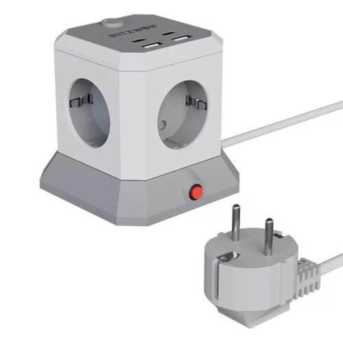 BlitzWolf Multifunkciós Asztali Töltő És Elosztó 4x230V, 2xUSB-A, 2xUSB-C (48544)