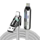 BlitzWolf 4in1 USB-C/Lightning RGB Kábel 1.2m 240W (BW-HDC6 Grey)