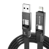 BlitzWolf BW-HDC7 4 az 1-ben USB-C/USB/Lightning kábel 240W 1,2m - fekete