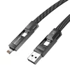 BlitzWolf BW-HDC7 4 az 1-ben USB-C/USB/Lightning kábel 240W 1,2m - fekete