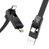 BlitzWolf BW-HDC7 4 az 1-ben USB-C/USB/Lightning kábel 240W 1,2m - fekete