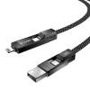 BlitzWolf BW-HDC7 4 az 1-ben USB-C/USB/Lightning kábel 240W 1,2m - fekete