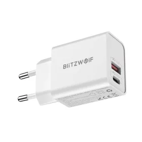   BlitzWolf 20W USB És USB-C Hálózati Adapter (Fehér) (BW-S20)