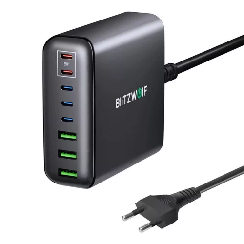 BlitzWolf 250W (Fekete) Fali Töltő /USB-C Csatlakozó (BW-S26)