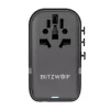 BlitzWolf BW-TA2 5 az 1-ben utazóadapter - 2x USB PD + 2× USB-C QC + USB-C GaN 100W