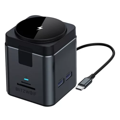 BlitzWolf 9in1 USB-C Dokkolóállomás 15W Töltővel (48527)