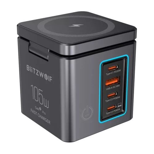 BlitzWolf BW-i113 GaN hálózati töltő USB-A 3xUSB-C 105W