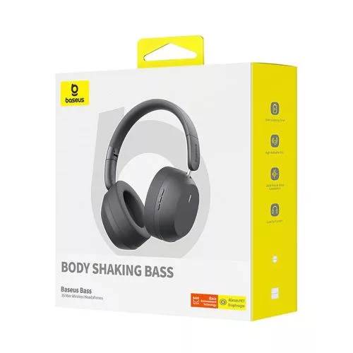 Baseus fejhallgató Bluetooth Bass 35 Max vezeték nélküli fejhallgató BT 5.3 – PNC (szürke)
