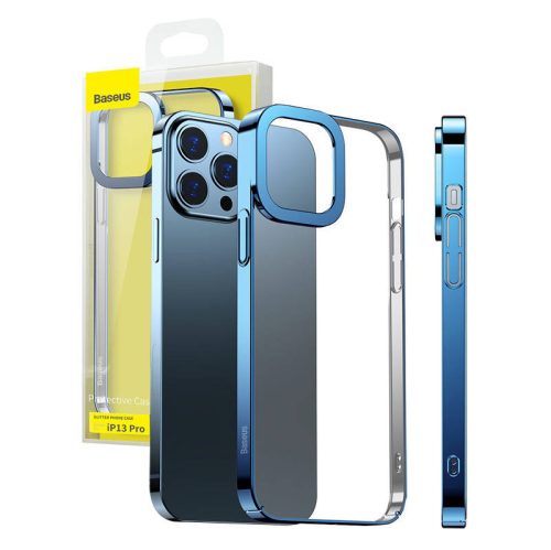 Baseus Glitter átlátszó tok iPhone 13 Pro készülékhez (kék)