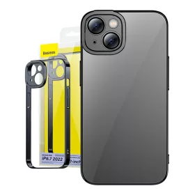   Baseus Glitter iPhone 14 Plus Átlátszó tok és üvegfólia (fekete)