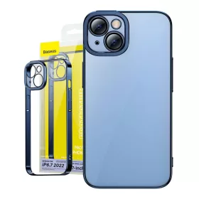   Baseus Glitter iPhone 14 Plus Átlátszó tok és üvegfólia (kék)