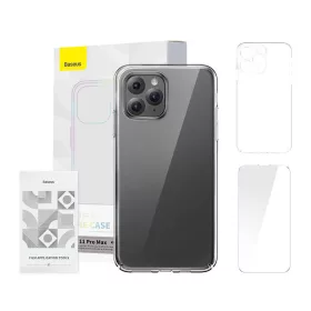   Baseus Crystal Series tok iPhone 11 Pro Max (átlátszó), edzett üvegfólia + tisztító készlet