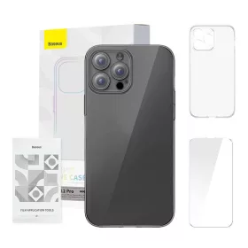   Baseus Crystal Series tok iPhone 12 Pro (átlátszó), edzett üvegfólia + tisztító készlet