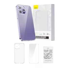   Baseus Crystal Clear védőtok, iPhone 14 Pro Max (átlátszó), edzett üvegfólia + tisztítókészlet