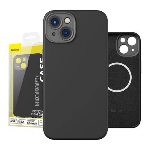 Baseus Liquid Silica iPhone 14 Pro Mágneses tok és üvegfólia (fekete)