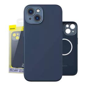   Baseus Liquid Silica iPhone 14 Plus Átlatszó mágneses tok + üvegfólia (kék)
