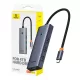 Baseus UltraJoy 5 portos USB-C hub/adapter - 4x USB 3.0, PD - szürke