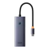Baseus UltraJoy 5 portos USB-C hub/adapter - 4x USB 3.0, PD - szürke
