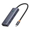 Baseus UltraJoy 5 portos USB-C hub/adapter - 4x USB 3.0, PD - szürke